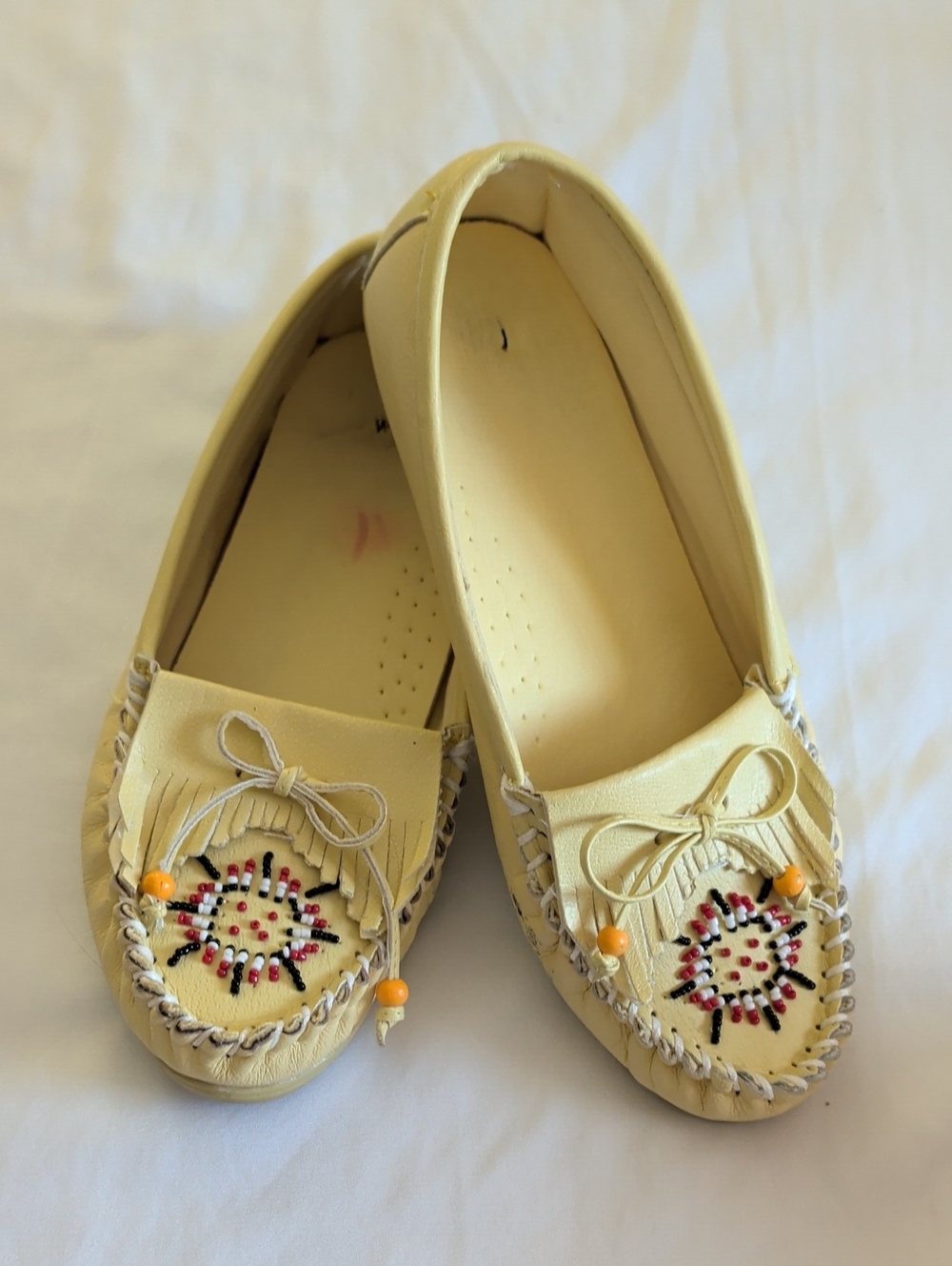 Women’s Yellow Beaded Moccasin Flats